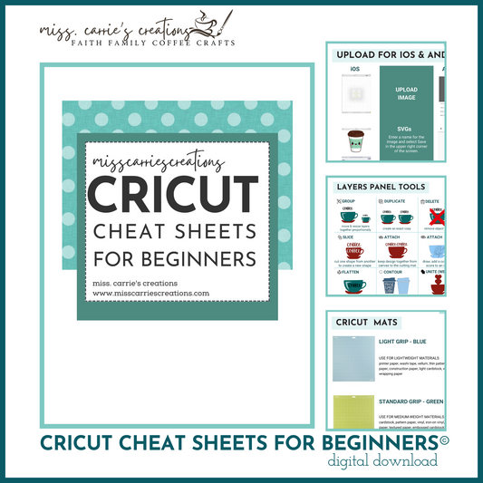 Cricut Cheat Sheets for Beginners